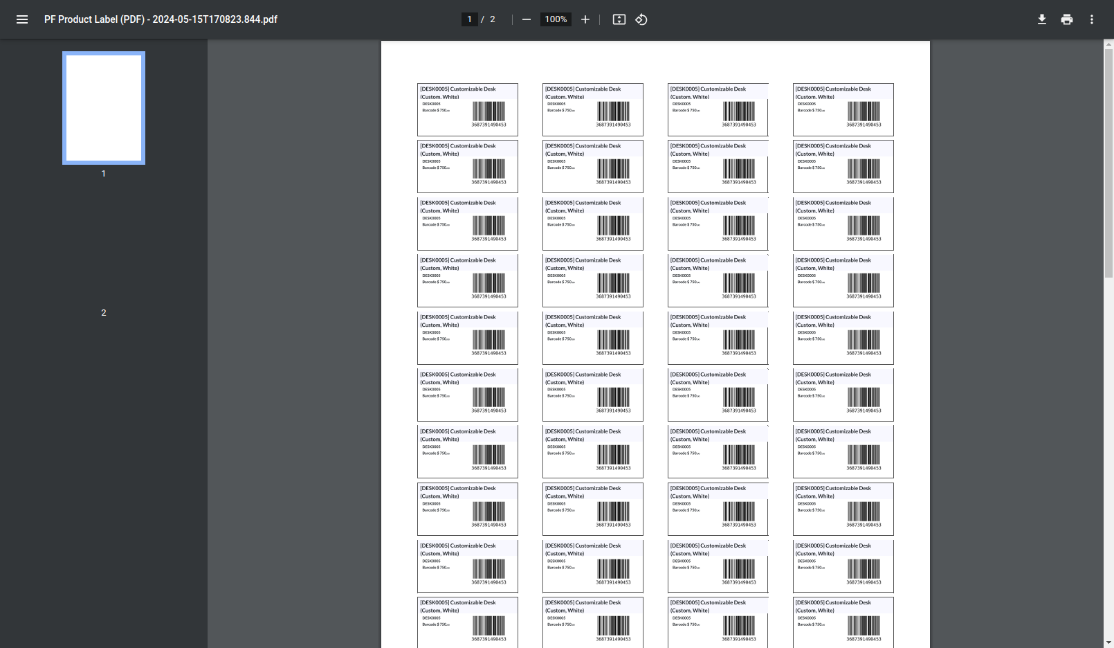 11. View: 4 x 12 with priceThe PDF view of 4 x 12 with price option.