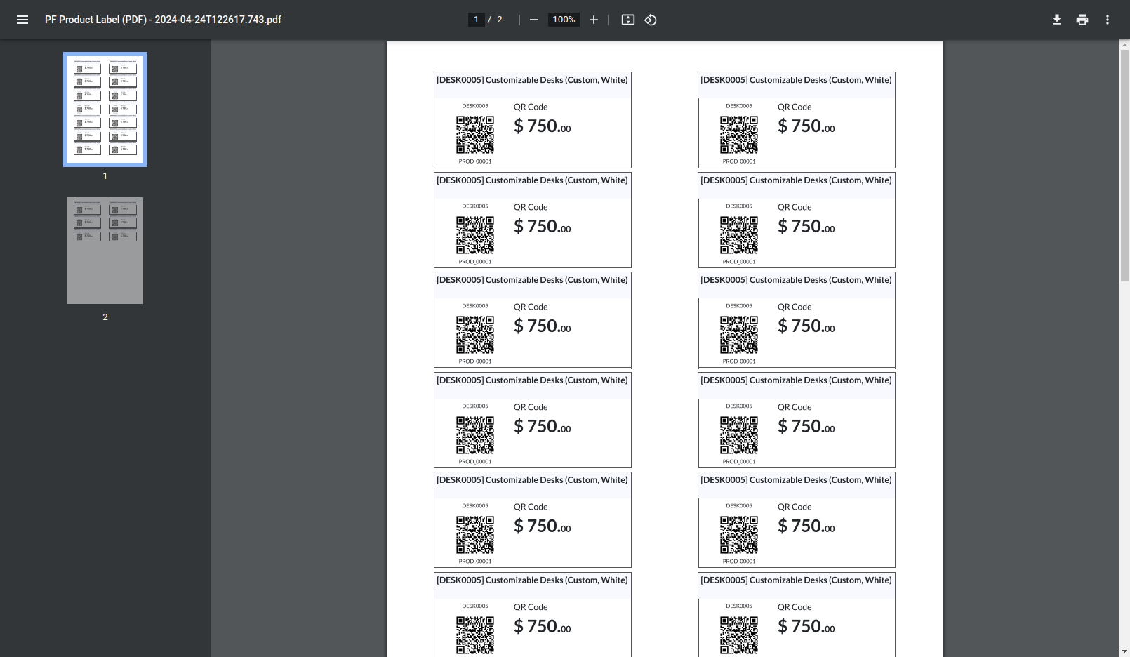 12. View: 2 x 7 with priceThe PDF view of 2 x 7 with price option.