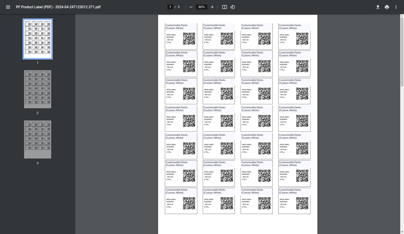 13. View: 4 x 7 with priceThe PDF view of 4 x 7 with price option.