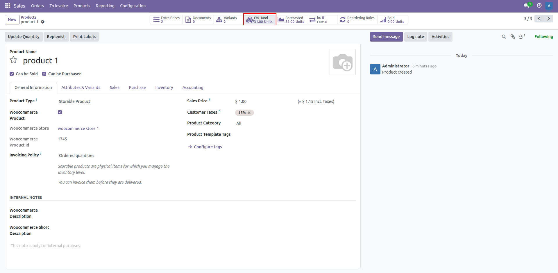 19. On Hand Quantity 