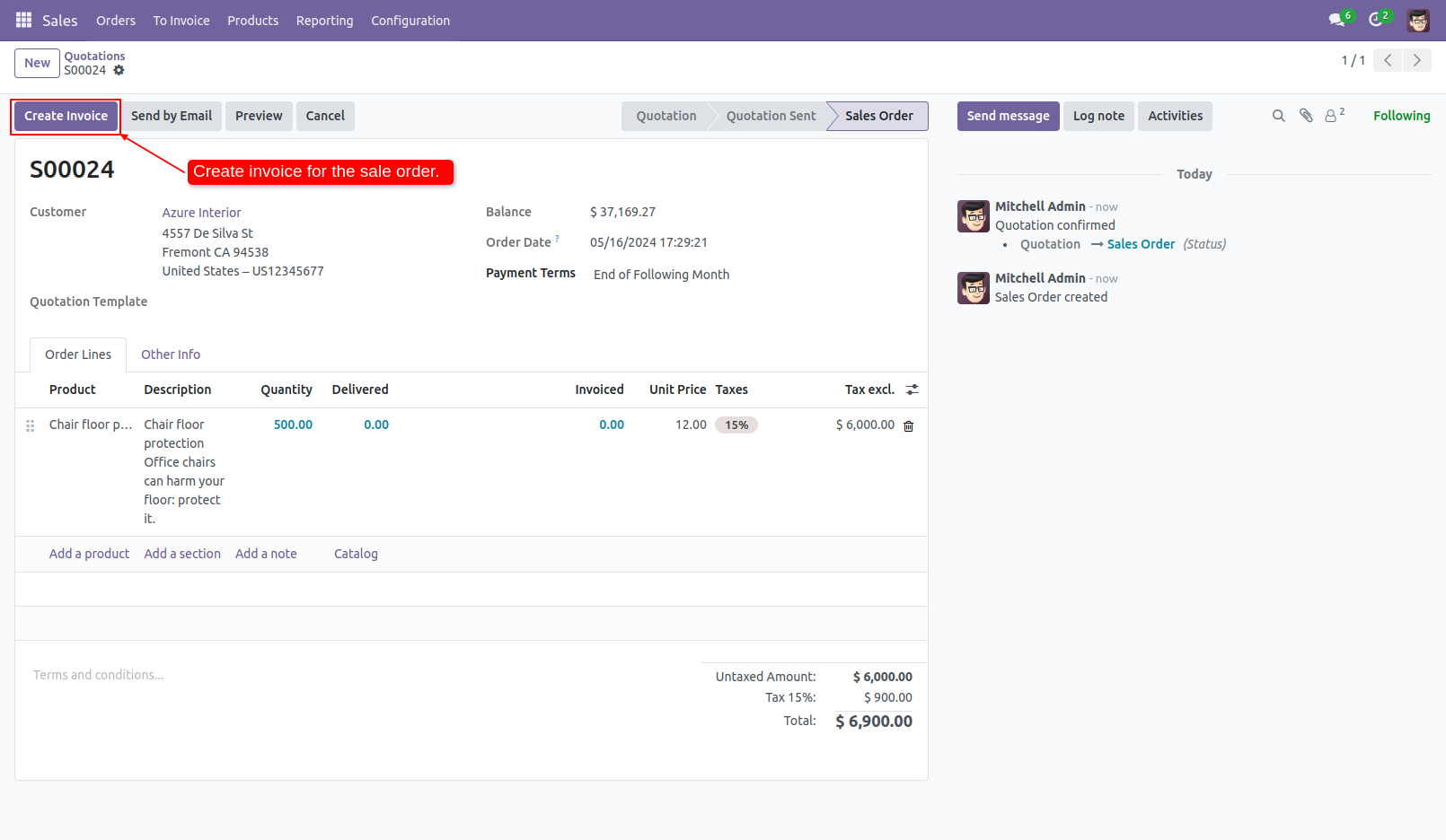 2. Invoice can be create when the sale order is confirmed.