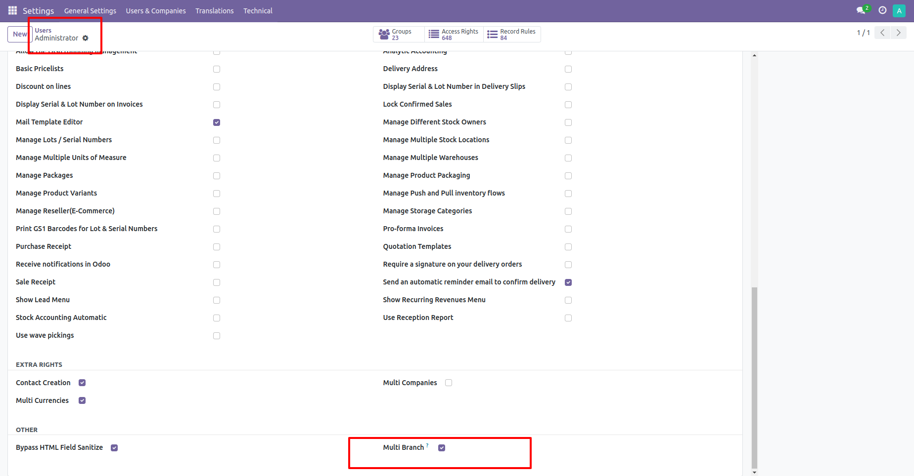 2. Activate Multi Branch Feature.
