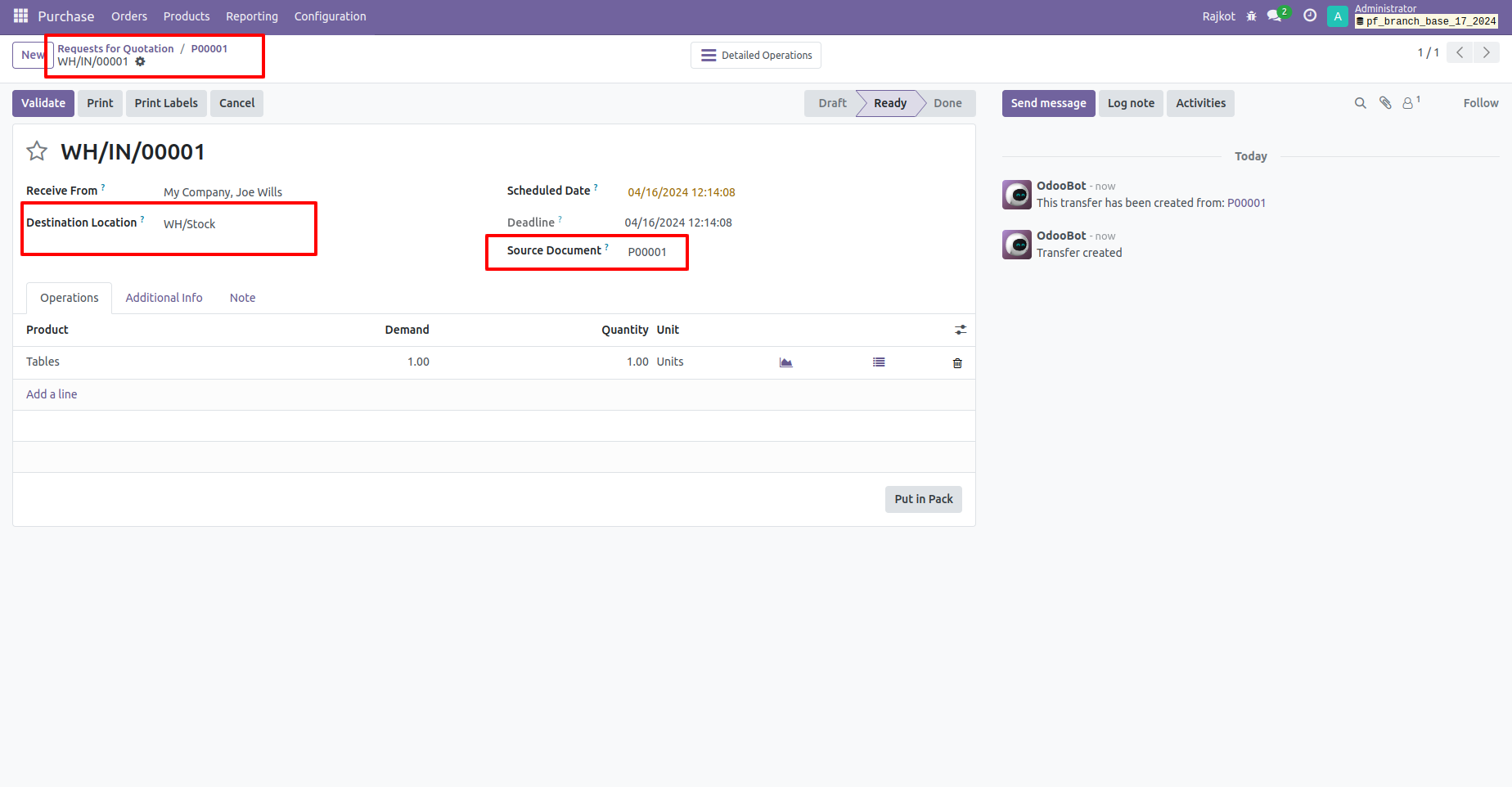 28. Purchase Order Confirms then Vendor Bill genrate with same Branch. 