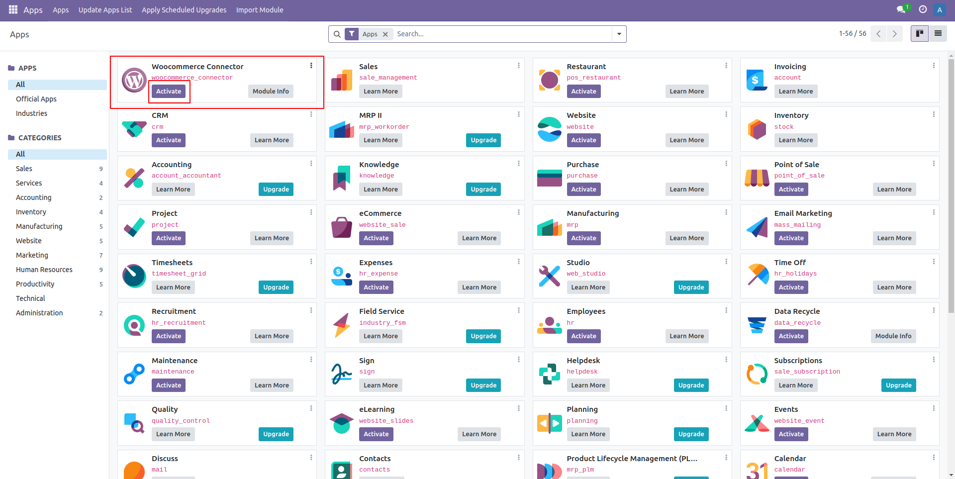 2. WooCommerce Connector in Apps 