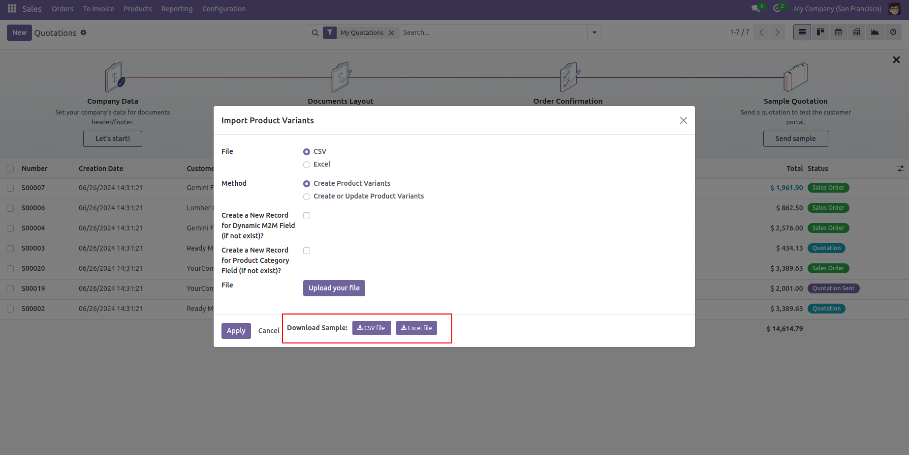 3.Download the sample sheets CSV as well Excel sheet..