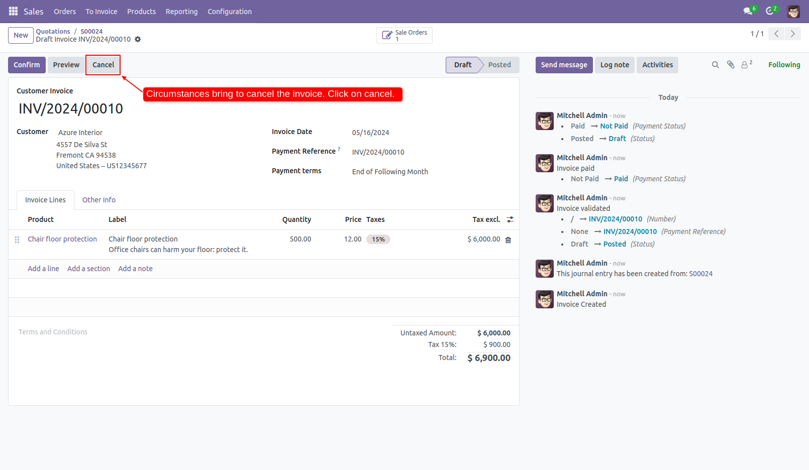 3. If there are any alterations, invoice needs to be cancelled.