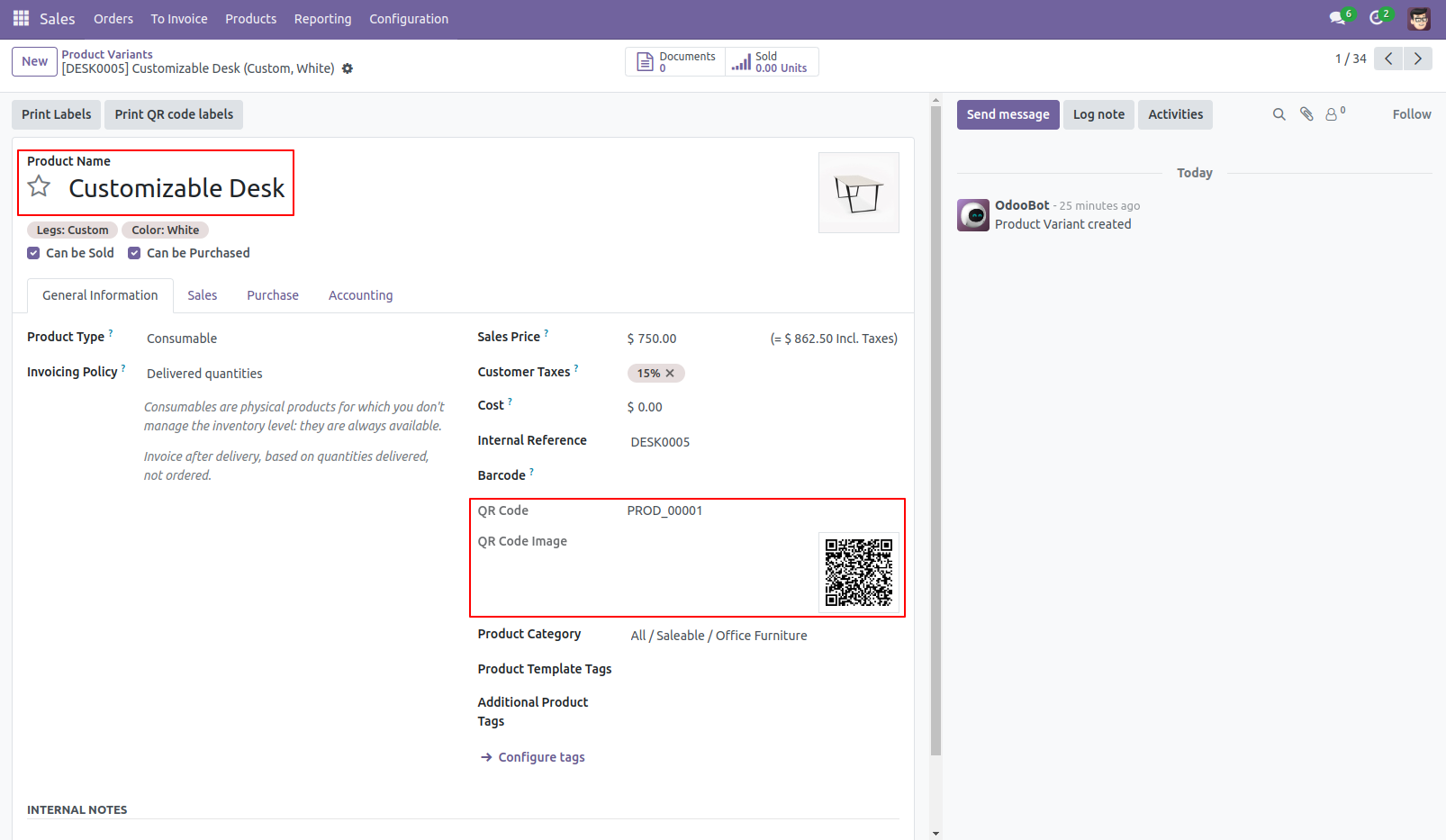 3. Here, new QR code sequence and QR image is generated on creating new product.