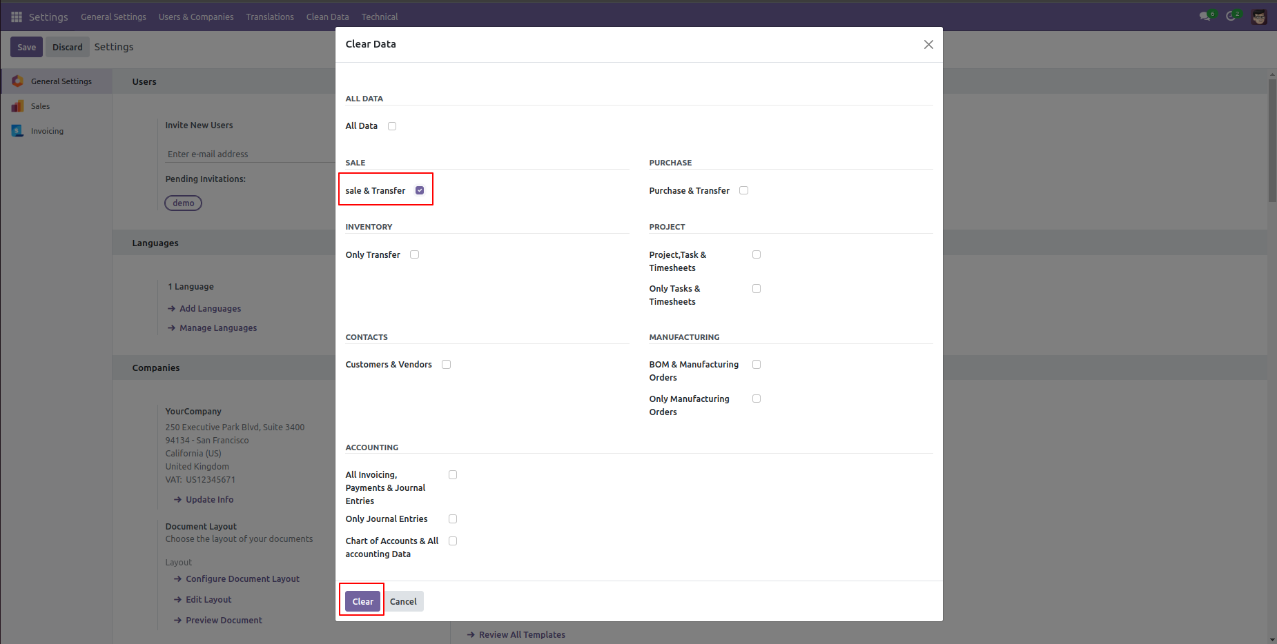 5. Clear Data Wizard. 