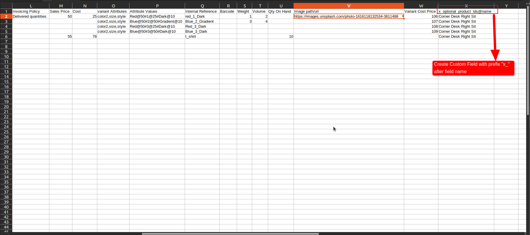5.Using Custom Field add field name with prefix "x_".