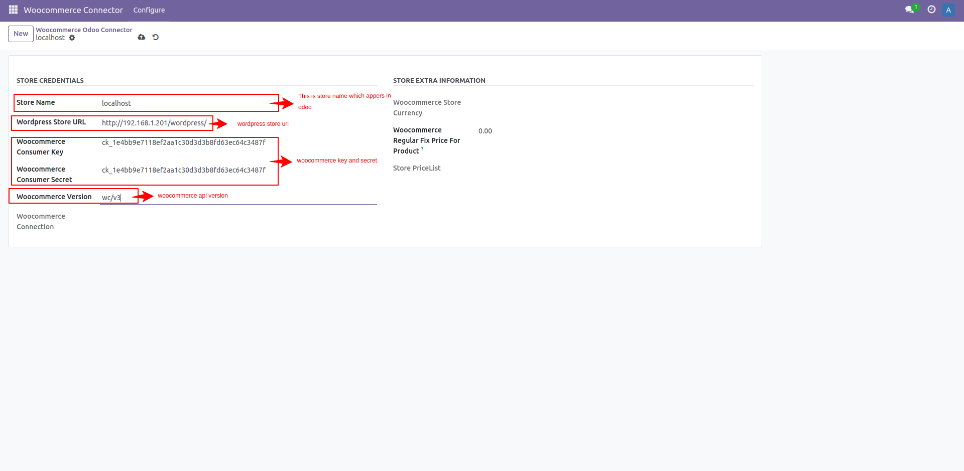 6. WordPress Url and WooCommerce credentials and then Save 