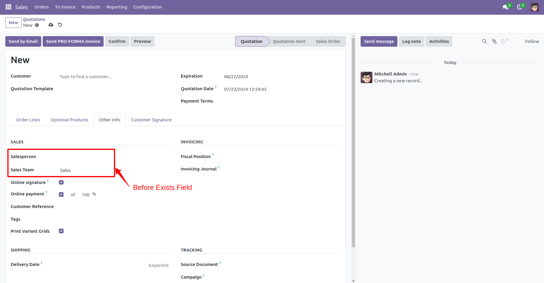7. Set specific fields as readonly or invisible.