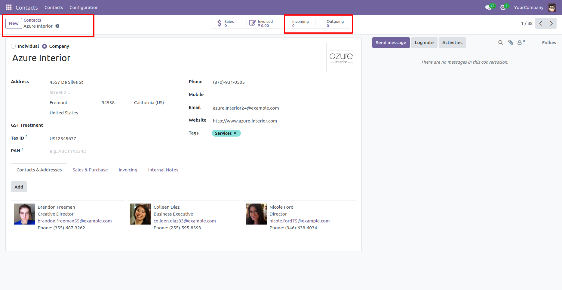 Customer/vendor Incoming Outgoing Emails Odoo App