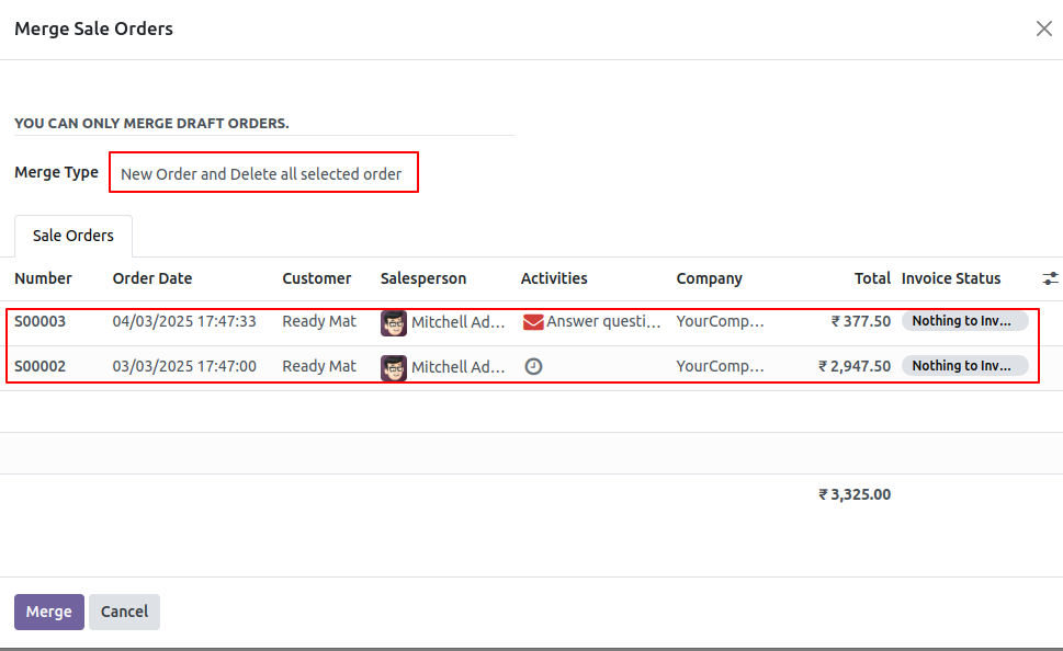 All in One Merge Orders (Sales | Purchase | Invoice) 