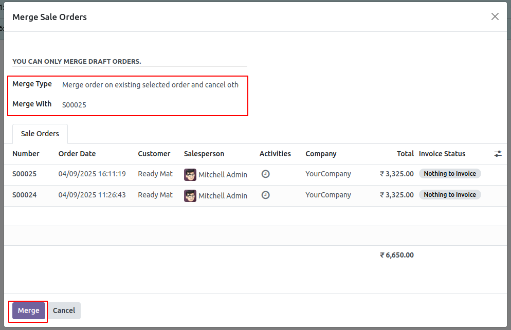 All in One Merge Orders (Sales | Purchase | Invoice) 