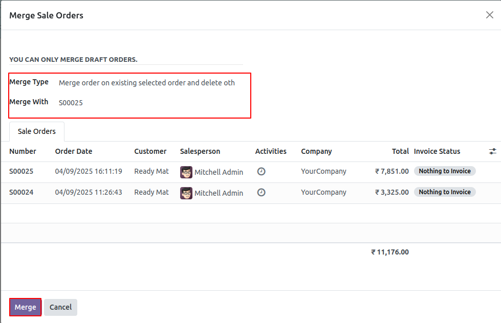 All in One Merge Orders (Sales | Purchase | Invoice) 