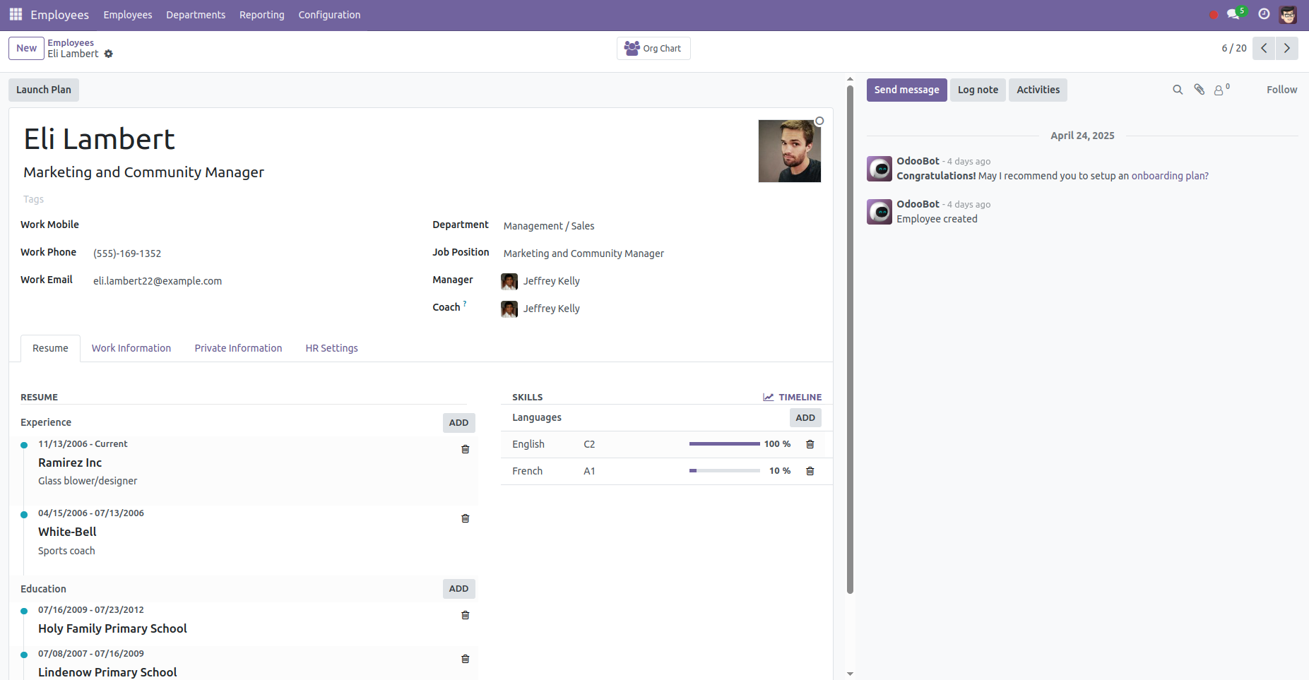 3. Select an Employee.