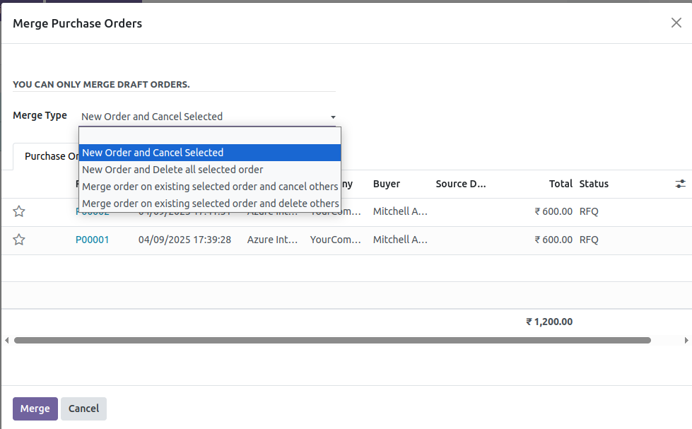 All in One Merge Orders (Sales | Purchase | Invoice) 