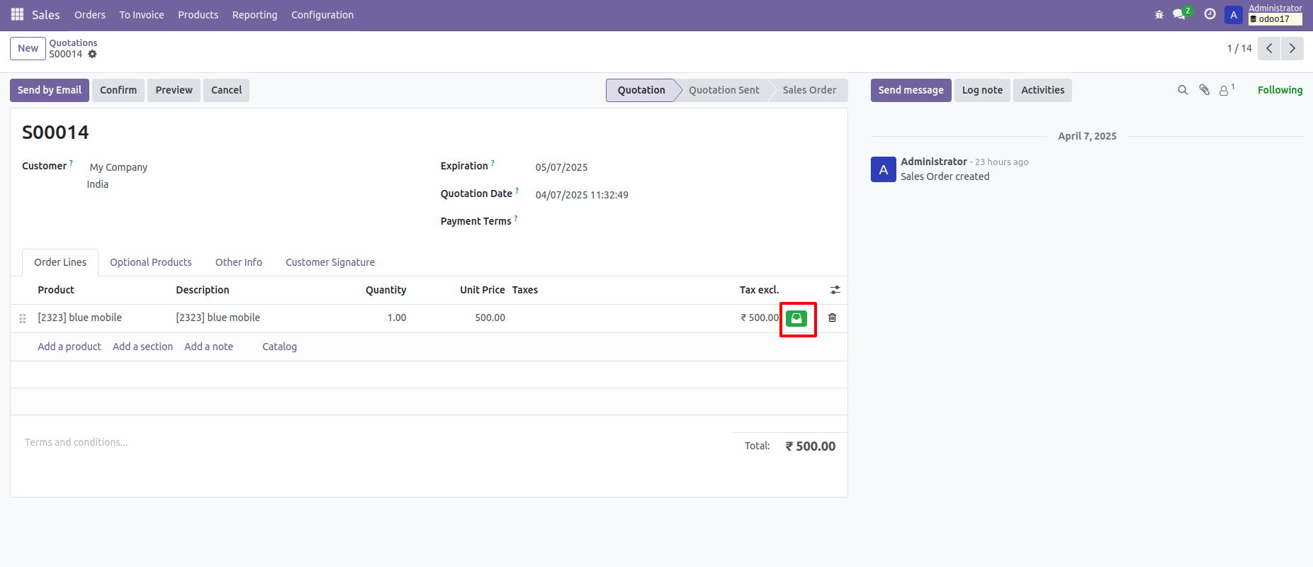 4. Just click here, and after that one popup will pop out where you can select alternative products. 