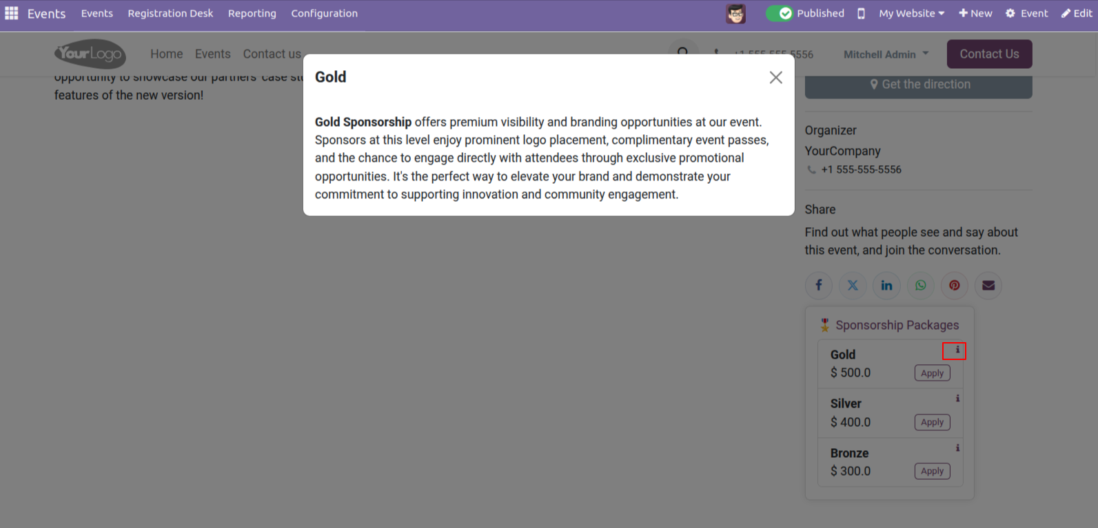 Event Sponsorship in Odoo 