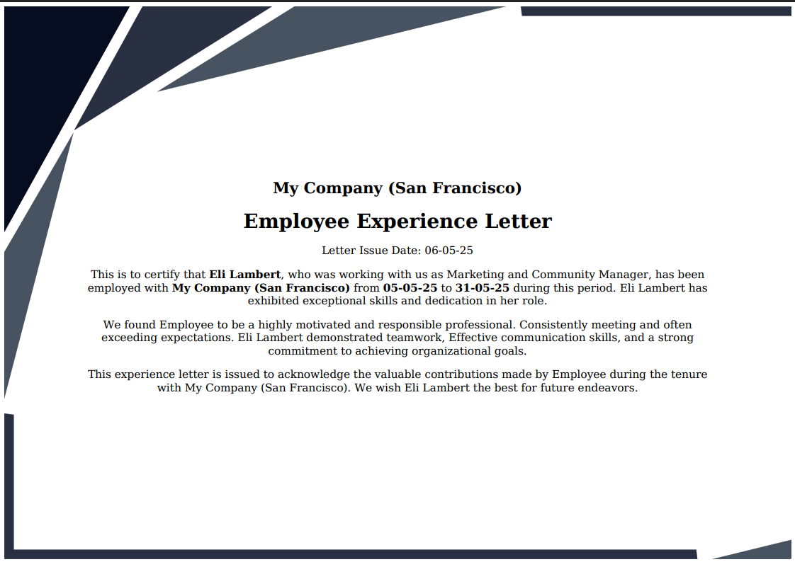 Black and Grey Certificate.