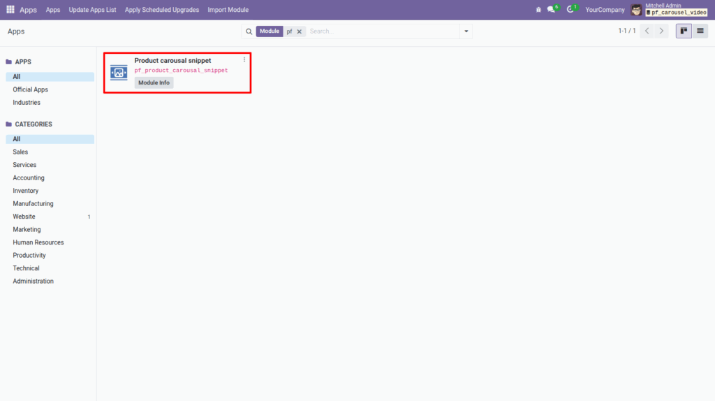 Product carousel/slider in website
