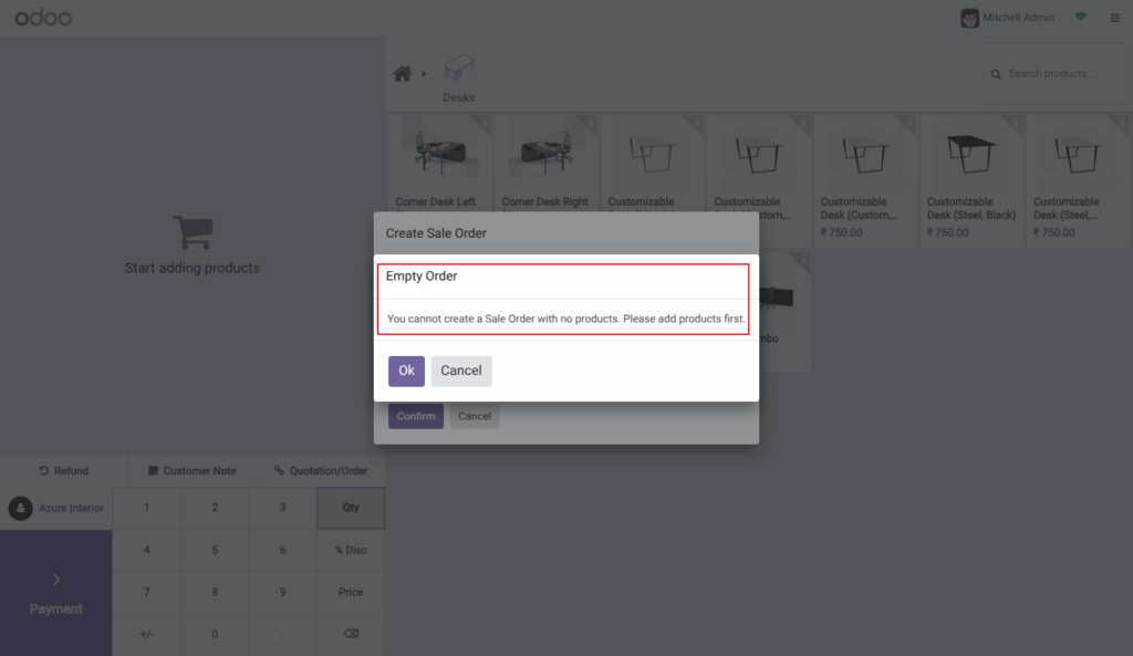 Sales order from POS in Odoo