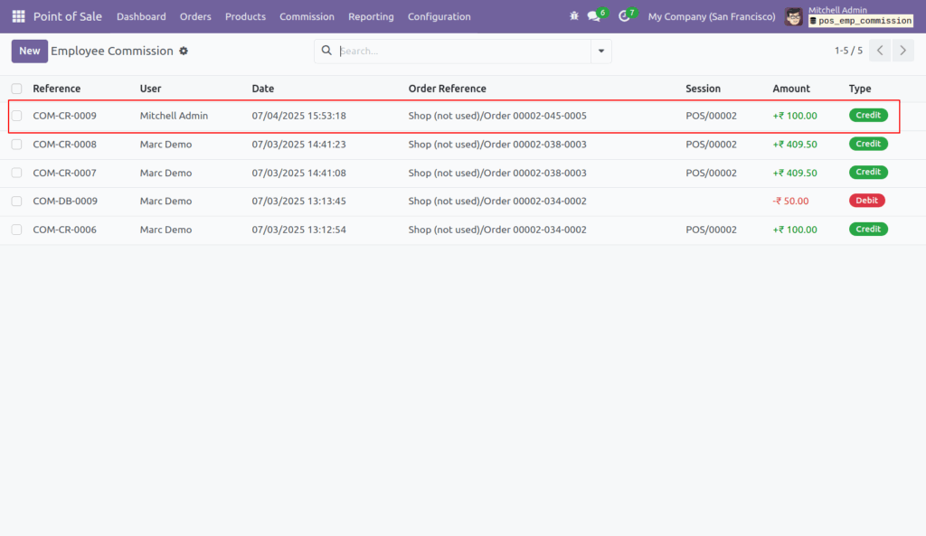 POS Employee Commission in Odoo