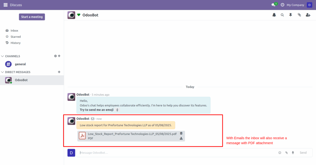 Product Low Stock Notifier in Odoo