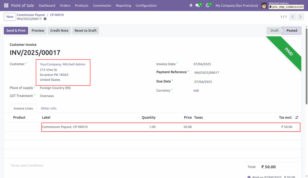 POS Employee Commission in Odoo