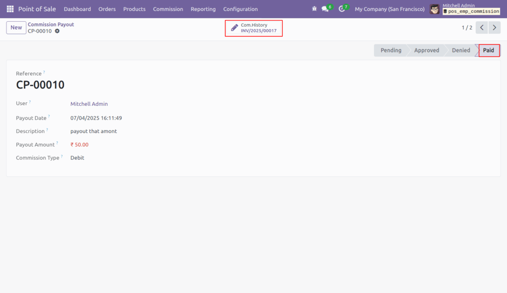 POS Employee Commission in Odoo