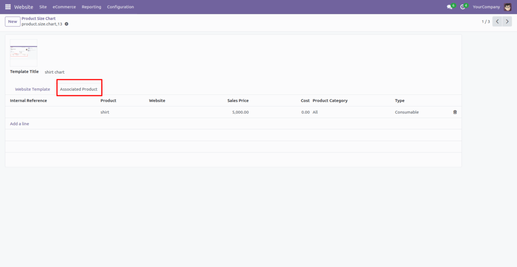 Website Product Size Chart Odoo App
