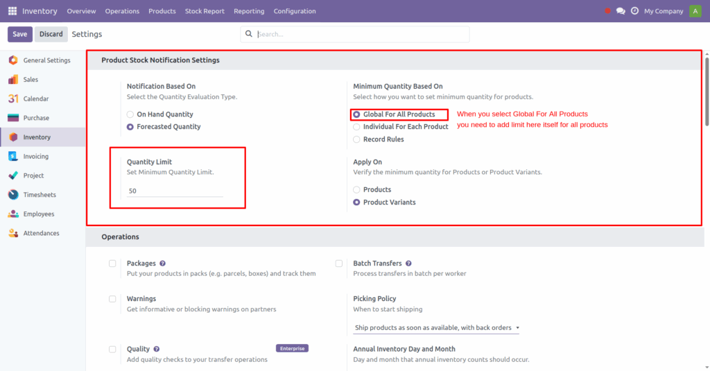 Product Low Stock Notifier in Odoo