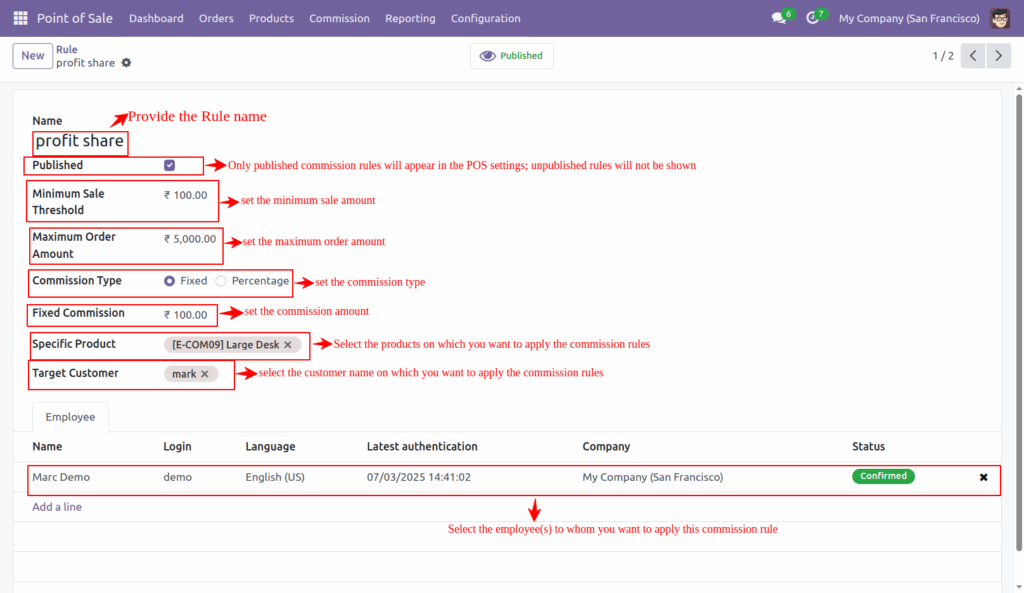 POS Employee Commission in Odoo
