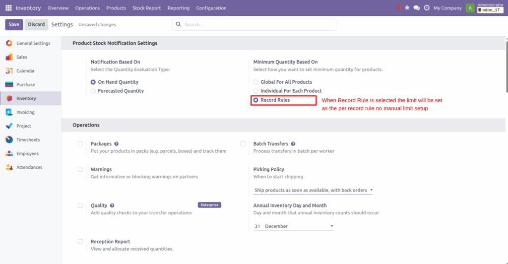 Product Low Stock Notifier in Odoo