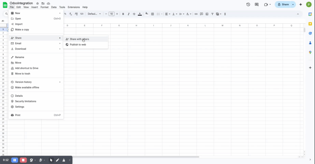 Google Sheets Odoo Integration