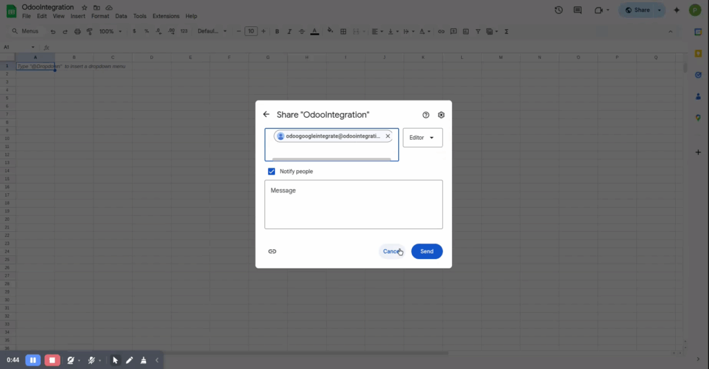 Google Sheets Odoo Integration