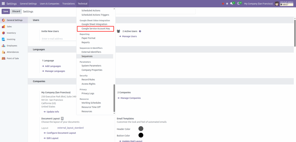 Google Sheets Odoo Integration