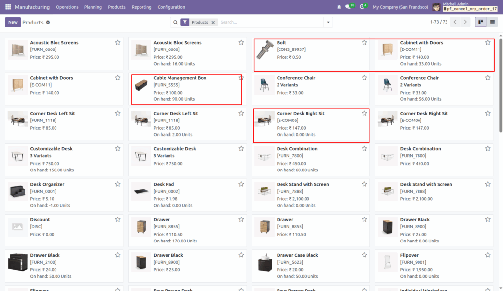 Cancel Manufacturing Orders in Odoo