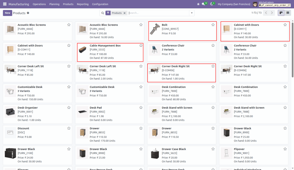 Cancel Manufacturing Orders in Odoo